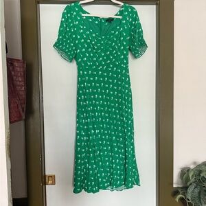 J. Crew Green Floral Dress